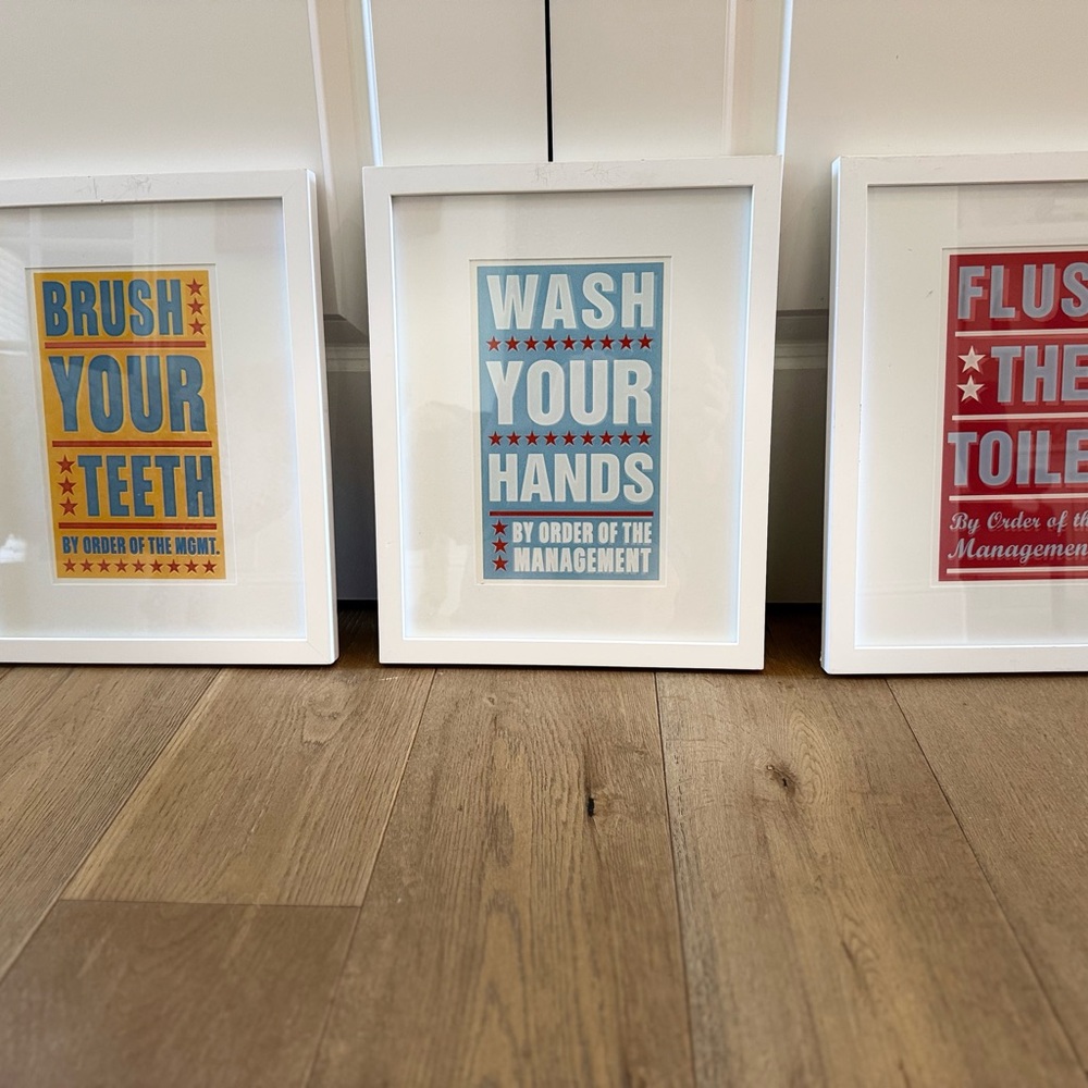 Set of Three Motivational Bathroom Prints